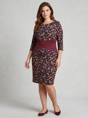 Plus Size Sheath Dress 1X Stretch Work Office